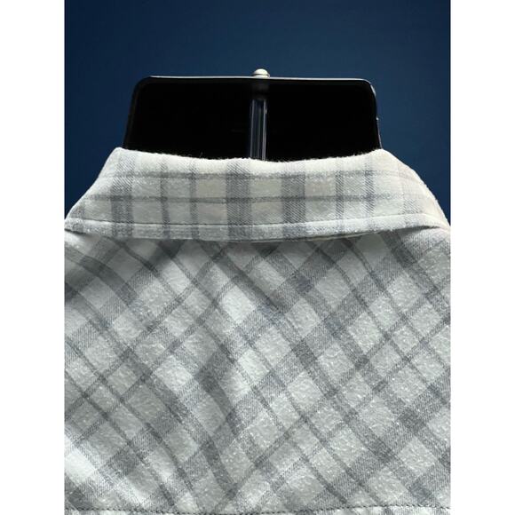 Calvin Klein Jeans Men’s XXL Plaid Button-Up Shirt – Gray White Long Sleeve - Picture 7 of 9